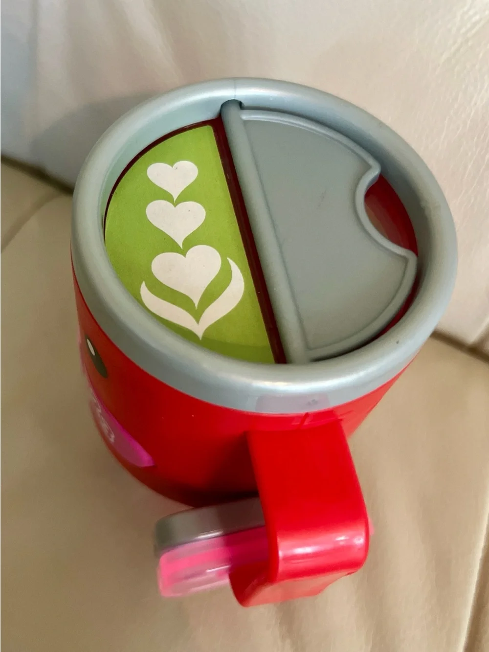 Fisher-Price Musical Toy Red and Pink ABC 123 Learning Cup with Gray Lid